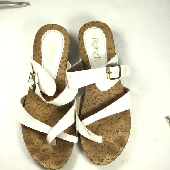 Refresh Baha Pinch Toe Sandal White Size 8 - Picture 3 of 12